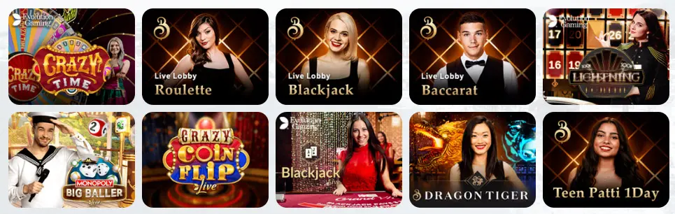 Jeux de casino en direct MyJackpot Casino